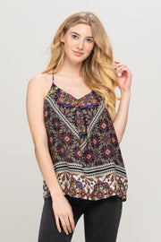Paisley Border Print Top