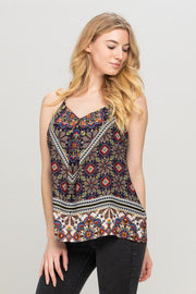 Paisley Border Print Top