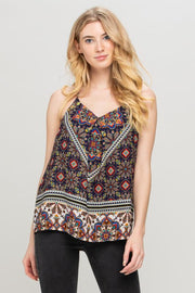 Paisley Border Print Top