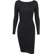 Women's Open Back Long Sleeve Bodycon Party Midi Dresses