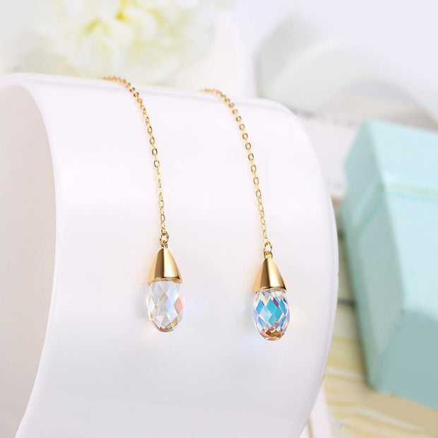 Sterling Silver Earring with  Crystals
