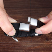 To My Son Pray Through It Leather Cross Bracelet