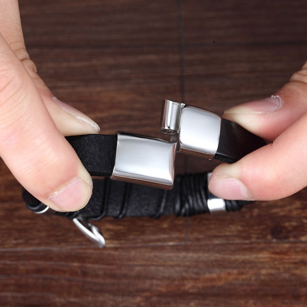 To My Son Pray Through It Leather Cross Bracelet