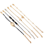 6 Piece Around the World Bracelet Set 18K Gold Plated Bracelet in 18K