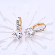 10 Prong Brilliant Round Cut Huggie Earring in 18K Gold Plated with