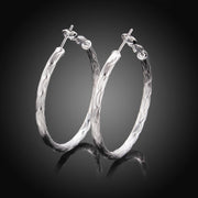 Classic Hoop Earring in 18K White Gold Plated