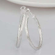 Classic Hoop Earring in 18K White Gold Plated