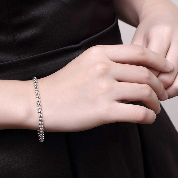 Small Ball Pearl 18K White Gold Plated Bracelet