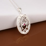Isabella Necklace in 18K White Gold Plated with  Crystals