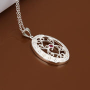 Isabella Necklace in 18K White Gold Plated with  Crystals