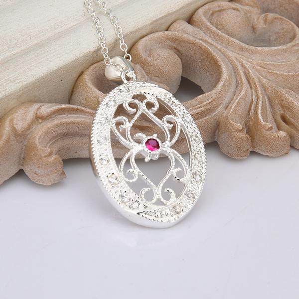 Isabella Necklace in 18K White Gold Plated with  Crystals