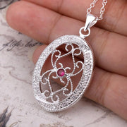 Isabella Necklace in 18K White Gold Plated with  Crystals