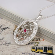Isabella Necklace in 18K White Gold Plated with  Crystals