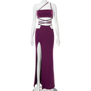 Sexy Two Piece Set Women High Dresses