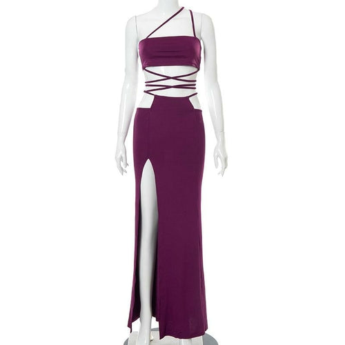 Sexy Two Piece Set Women High Dresses