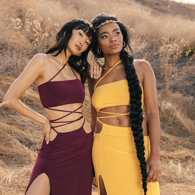 Sexy Two Piece Set Women High Dresses