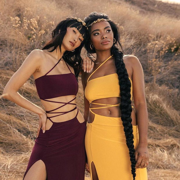 Sexy Two Piece Set Women High Dresses