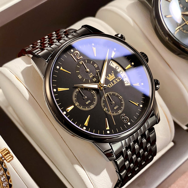 OLEVS Men's Watch Waterproof Luminous Wrist watch Quartz Stainless