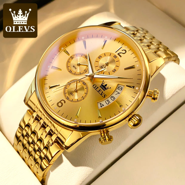 OLEVS Men's Watch Waterproof Luminous Wrist watch Quartz Stainless