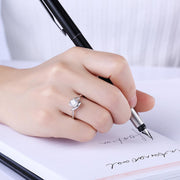 Sterling Silver Adjustable Ring with  Crystals