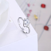 Sterling Silver Adjustable Ring with  Crystals
