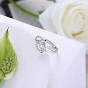 Sterling Silver Adjustable Ring with  Crystals