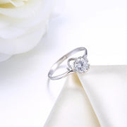 Sterling Silver Adjustable Ring with  Crystals