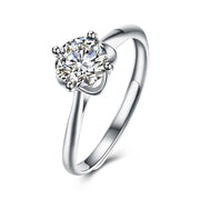 Sterling Silver Adjustable Ring with  Crystals
