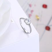 Sterling Silver Adjustable Ring with  Crystals