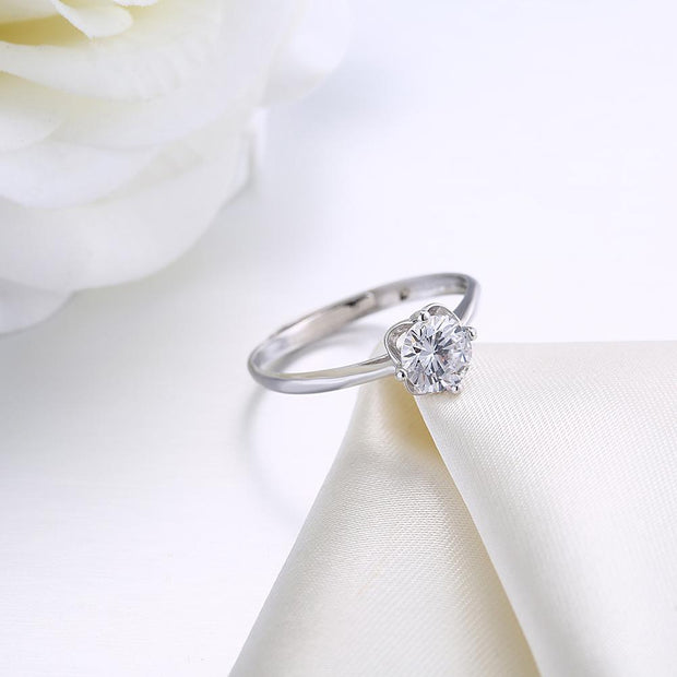 Sterling Silver Adjustable Ring with  Crystals