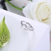 Sterling Silver Adjustable Ring with  Crystals
