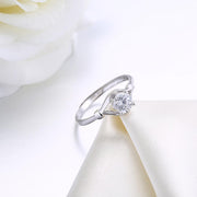 Sterling Silver Adjustable Ring with  Crystals
