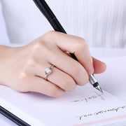 Sterling Silver Adjustable Ring with  Crystals