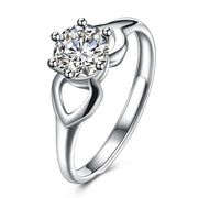 Sterling Silver Adjustable Ring with  Crystals