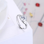 Sterling Silver Adjustable Ring with  Crystals