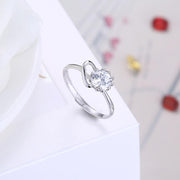 Sterling Silver Adjustable Ring with  Crystals
