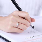 Sterling Silver Adjustable Ring with  Crystals