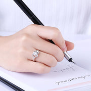 Sterling Silver Adjustable Ring with  Crystals