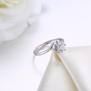 Sterling Silver Adjustable Ring with  Crystals