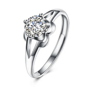 Sterling Silver Adjustable Ring with  Crystals