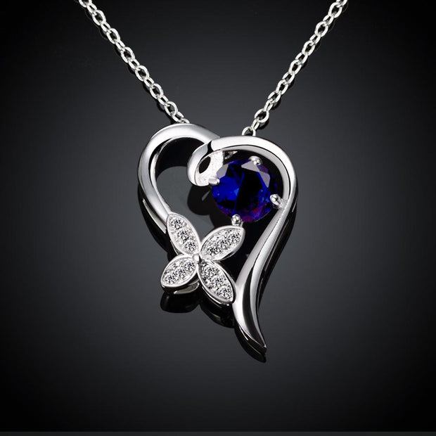 Aix les Bains Necklace in 18K White Gold Plated made with  Crystals
