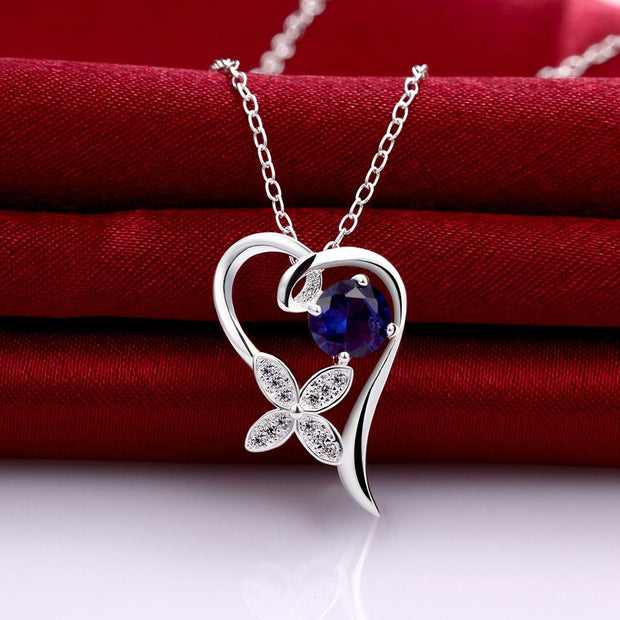 Aix les Bains Necklace in 18K White Gold Plated made with  Crystals