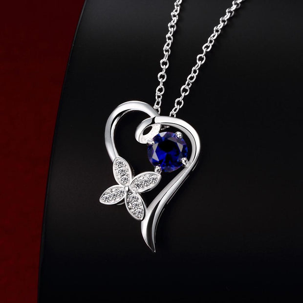 Aix les Bains Necklace in 18K White Gold Plated made with  Crystals