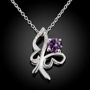 Annecy Necklace in 18K White Gold Plated made with  Crystals