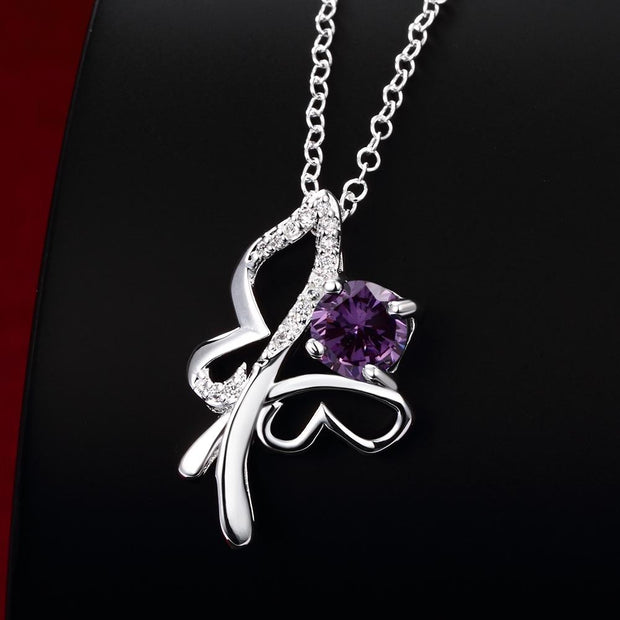 Annecy Necklace in 18K White Gold Plated made with  Crystals