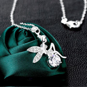 Cagnes sur mer Necklace in 18K White Gold Plated made with  Crystals