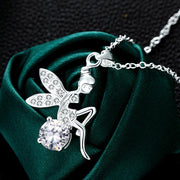 Cagnes sur mer Necklace in 18K White Gold Plated made with  Crystals