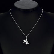 Cagnes sur mer Necklace in 18K White Gold Plated made with  Crystals