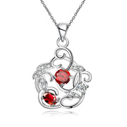 Douai Necklace in 18K White Gold Plated made with  Crystals