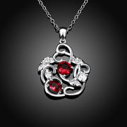 Douai Necklace in 18K White Gold Plated made with  Crystals